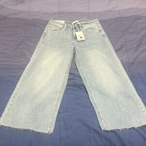 Trendy Light Blue Wide Leg Jeans